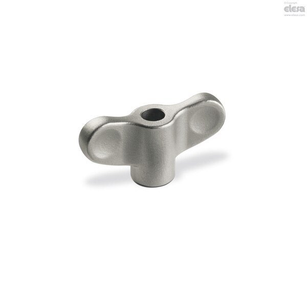 Wing Nut, M5, Stainless Steel, Matte, 21 mm Ht, 40 mm Max Wing Span, Elesa, Mfr#: EWNM-SST-FP